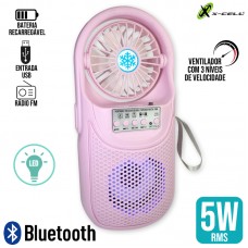 Caixa de Som Bluetooth e Ventilador CH-F306 X-Cell - Rosa